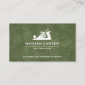 Woodworker Carpenter Jack Flugzeug Grunge GREEN Visitenkarte (Vorderseite)