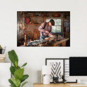 Woodworker - Carving - Carving a duck Poster (Heimbüro)
