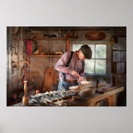 Woodworker - Carving - Carving a duck Poster