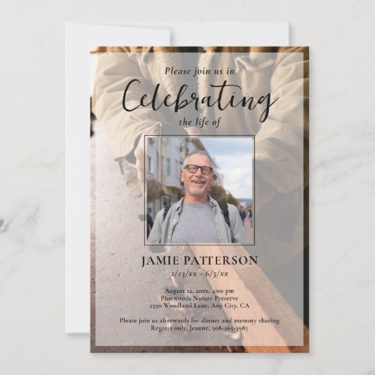 Woodworker Celebration of Life Photo Funeral Einladung (Vorderseite)