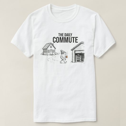 Woodworker Daily Commute Coffee – Funny Carpenter  T-Shirt (Design vorne)