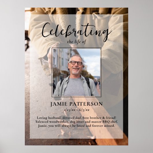 Woodworker, Life Celebration Beerdigung Foto Poster (Vorne)