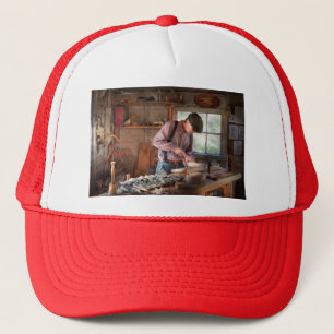 Woodworker - schnitzend - Schnitzen einer Ente Truckerkappe