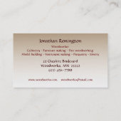 Woodworker Visitenkarte (Rückseite)