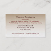 Woodworker Visitenkarte (Rückseite)