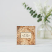 Woodworker Wood Grain Business Card Quadratische Visitenkarte (Stehend Vorderseite)