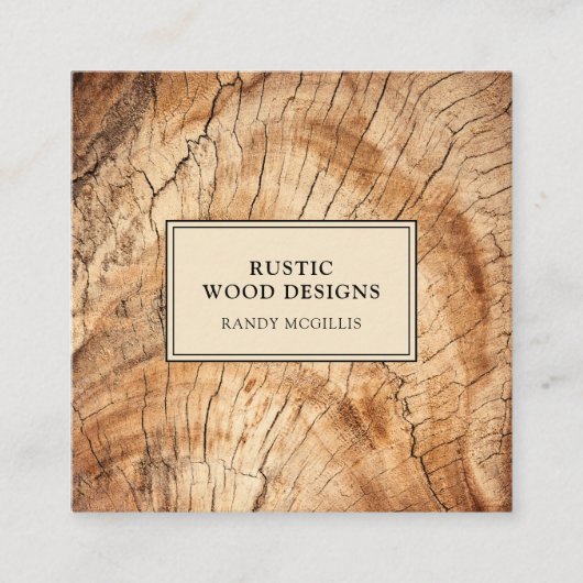 Woodworker Wood Grain Business Card Quadratische Visitenkarte (Vorderseite)