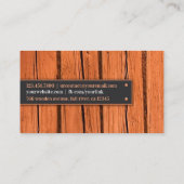 Woodworking Contractor Business Card Template Visitenkarte (Rückseite)