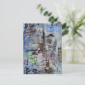 Woodworking Retro Men on a Blue Background Postkarte (Stehend Vorderseite)