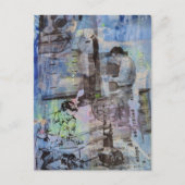 Woodworking Retro Men on a Blue Background Postkarte (Vorderseite)