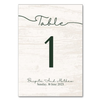 Woody Modern Table Card Tischnummer