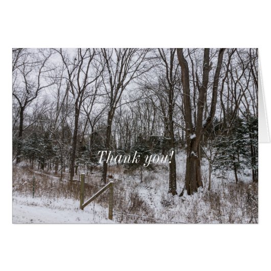 Woody Snow Day Danke Karte (Vorderseite (Horizontal))