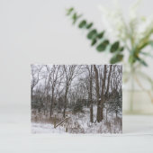 Woody Snow Day Postkarte (Stehend Vorderseite)