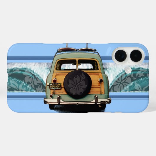 Woody Wave Hawaiian Surf Illustration Case-Mate iP iPhone Hülle (Rückseite (Horizontal))