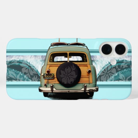 Woody Wave Hawaiian Surf Illustration Case-Mate iP iPhone Hülle (Rückseite (Horizontal))