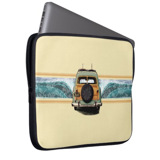 Woody Wave Surfer Neoprene Wetsuit Laptopschutzhülle (Vorne Rechts)