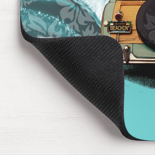Woody-Wellen-Aqua Mousepad (Ecke)