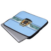 Woody-Wellen-Surfer-NeoprenWetsuit Laptopschutzhülle (Vorne Knopf)