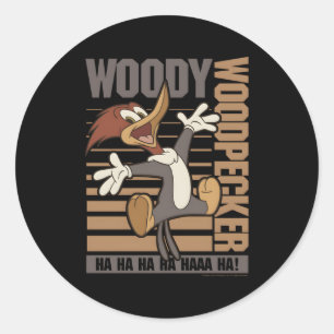 Woody Woodpecker Ha Ha Ha Jumg Runder Aufkleber