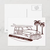 Woody's Surf Shop Postkarte (Vorne/Hinten)