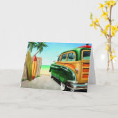 Woodysurfretro Karte (Gelbe Blume)