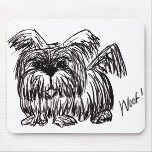 Woof a Dust Mop Dog Mousepad