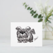 Woof a Dust Mop Dog Postkarte (Stehend Vorderseite)