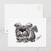 Woof a Dust Mop Dog Postkarte (Vorne/Hinten)