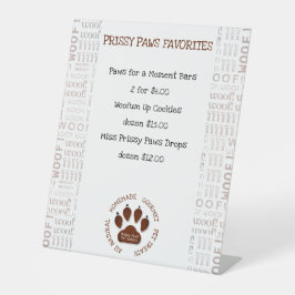 Woof Art Border Brown Dog Paw Business Name Sockelschild