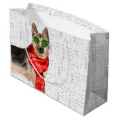 Woof Art Funny German Shepherd Weihnachten Große Geschenktüte (Rückseite Schrägansicht)