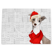Woof Art Funny Italian Greyhound Dog Weihnachten Große Geschenktüte (Vorderseite)