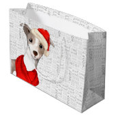 Woof Art Funny Italian Greyhound Dog Weihnachten Große Geschenktüte (Rückseite Schrägansicht)