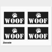 woof Bear Paw Rechteckiger Aufkleber (Blatt)