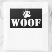 woof Bear Paw Rechteckiger Aufkleber (Tasche)