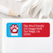 WOOF Christmas Hund Red Paw Mitten Rücksendeadress (Insitu)