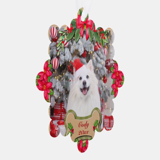 Woof dir ein fröhliches Personalisiertes Hundesche Ornament Karte (Rechts)