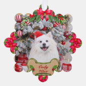 Woof dir ein fröhliches Personalisiertes Hundesche Ornament Karte (Vorderseite)
