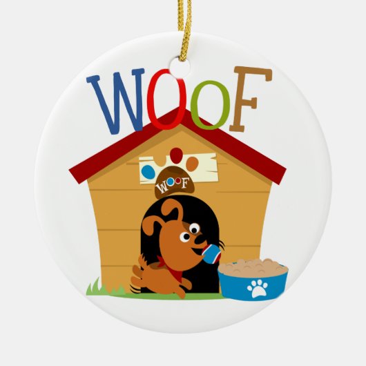 Woof Dog Keramik Ornament (Vorne)