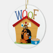 Woof Dog Keramik Ornament (Links)