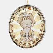 Woof Dog Keramik Ornament (Links)