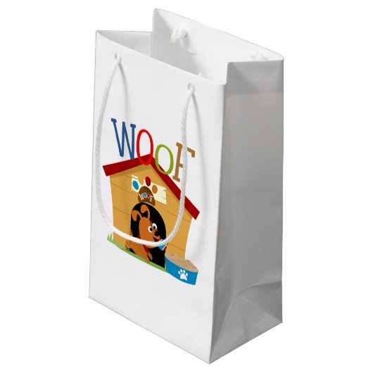 Woof Dog Kleine Geschenktüte (Rückseite Schrägansicht)