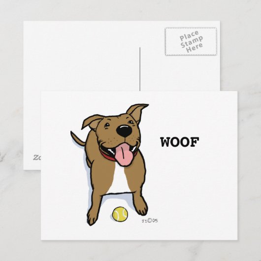 Woof Dog Postkarte (Vorne/Hinten)