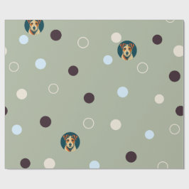Woof-dot Jade — Verfeinertes Terrier- und Kreis-Mu Geschenkpapier
