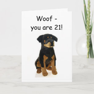 WOOF - DU BIST 21! WIE HUNDSTAGE KARTE