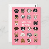 Woof du bist mein Hund Gesicht Muster Postkarte (Vorne/Hinten)