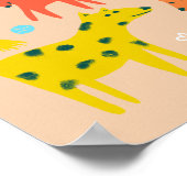 Woof! Farbenfrohe Hunde - Illustration Poster (Ecke)