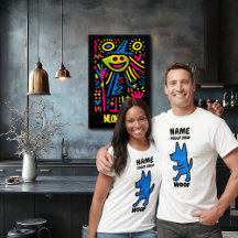 Woof Funny Dog T - Shirt - Design für die Crew nac