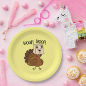Woof Funny Erntedank Türkei Abendessen Pappteller (Party)