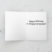 WOOF *HAPPY BIRTHDAY* IN DOGGY SPRACHE KARTE (Innenseite)