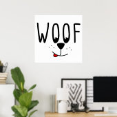 Woof! Haustiere lieben Niedliche Hunde Cartoon Ges Poster (Heimbüro)